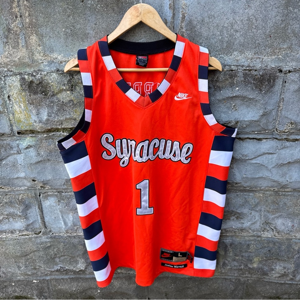 Vintage Syracuse Basketball Jersey Large Orange Nike Team Hakim Warrick